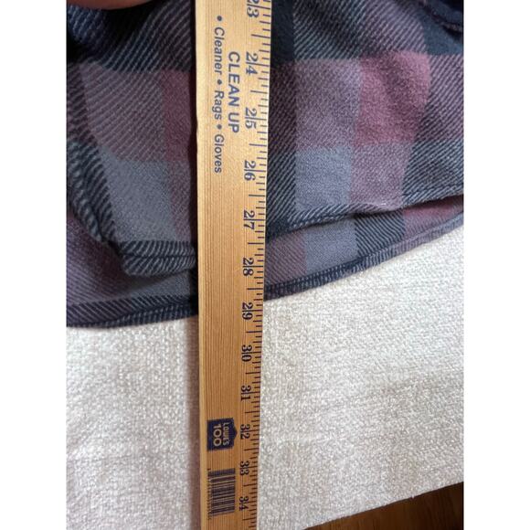 Orvis Men’s Medium Black Maroon Heavy Flannel Long Sleeve Button Front Shirt - Picture 7 of 11